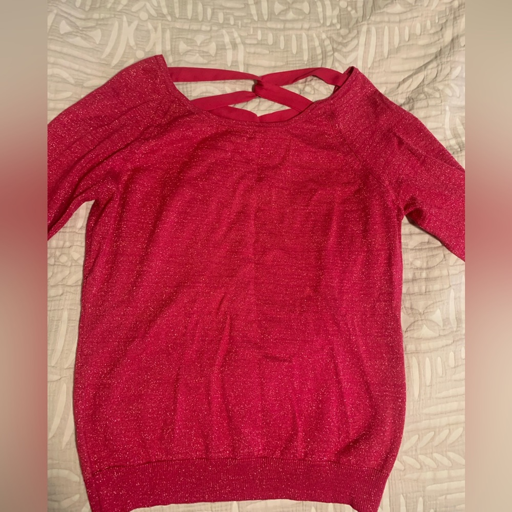 Sparkly Hot pink sweater size medium
